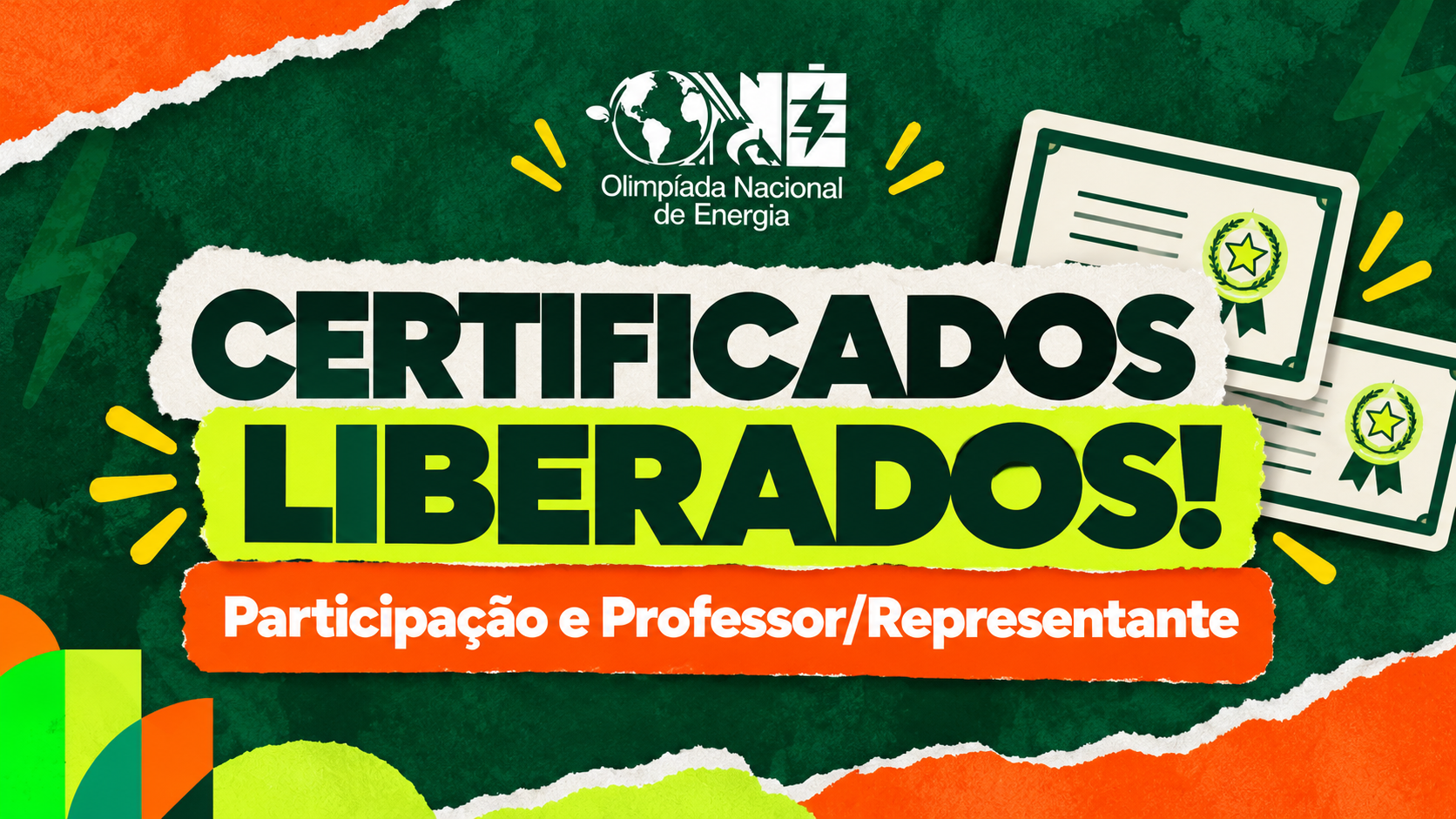 Certificados da ONE 2026 já estão disponíveis para estudantes, professores e representantes